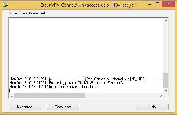 Connexion à OpenVPN server