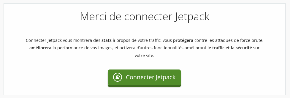 Jetpack WordPress connexion 
