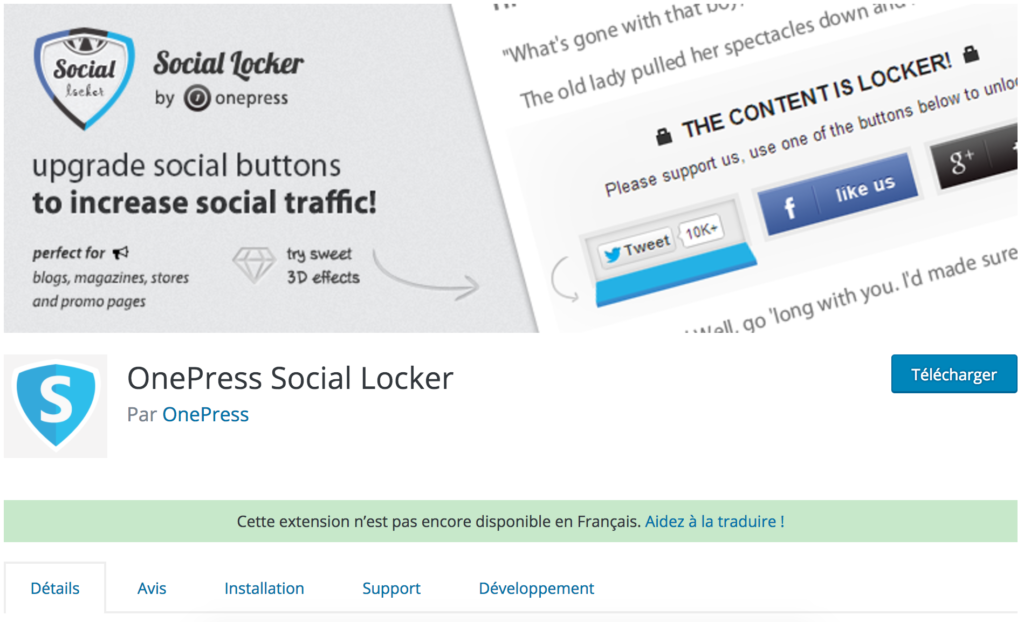 Plugins WordPress indispensables OnePress SocialLocker